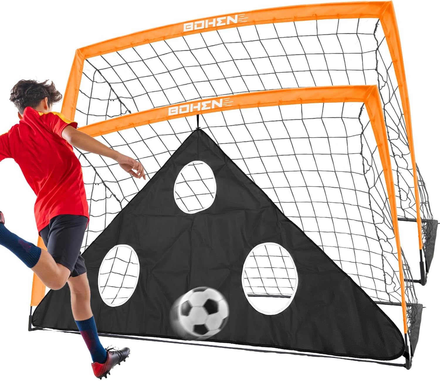 BOHEN 6x4FT Portable Soccer Goal for Kids - Easy to Use