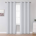 DUALIFE White Curtains 96 in Grommet Top - Thermal Blackout Panels