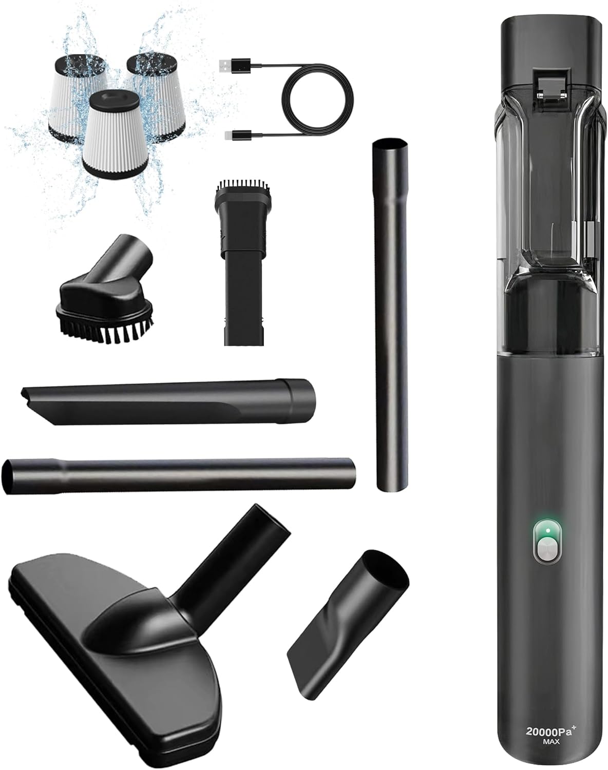 Powerful Cordless Car Vacuum - 20000Pa High Suction