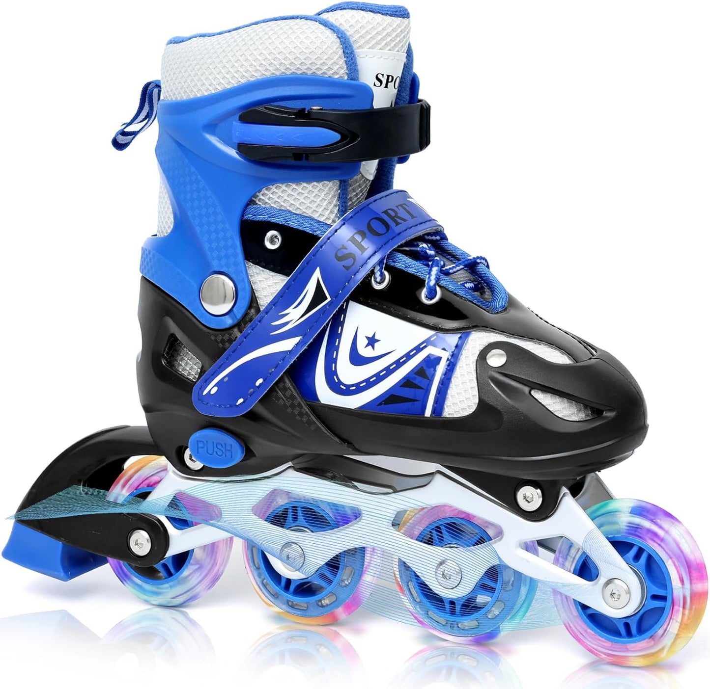KDJ Adjustable Inline Skates for Kids with Light Up Wheels