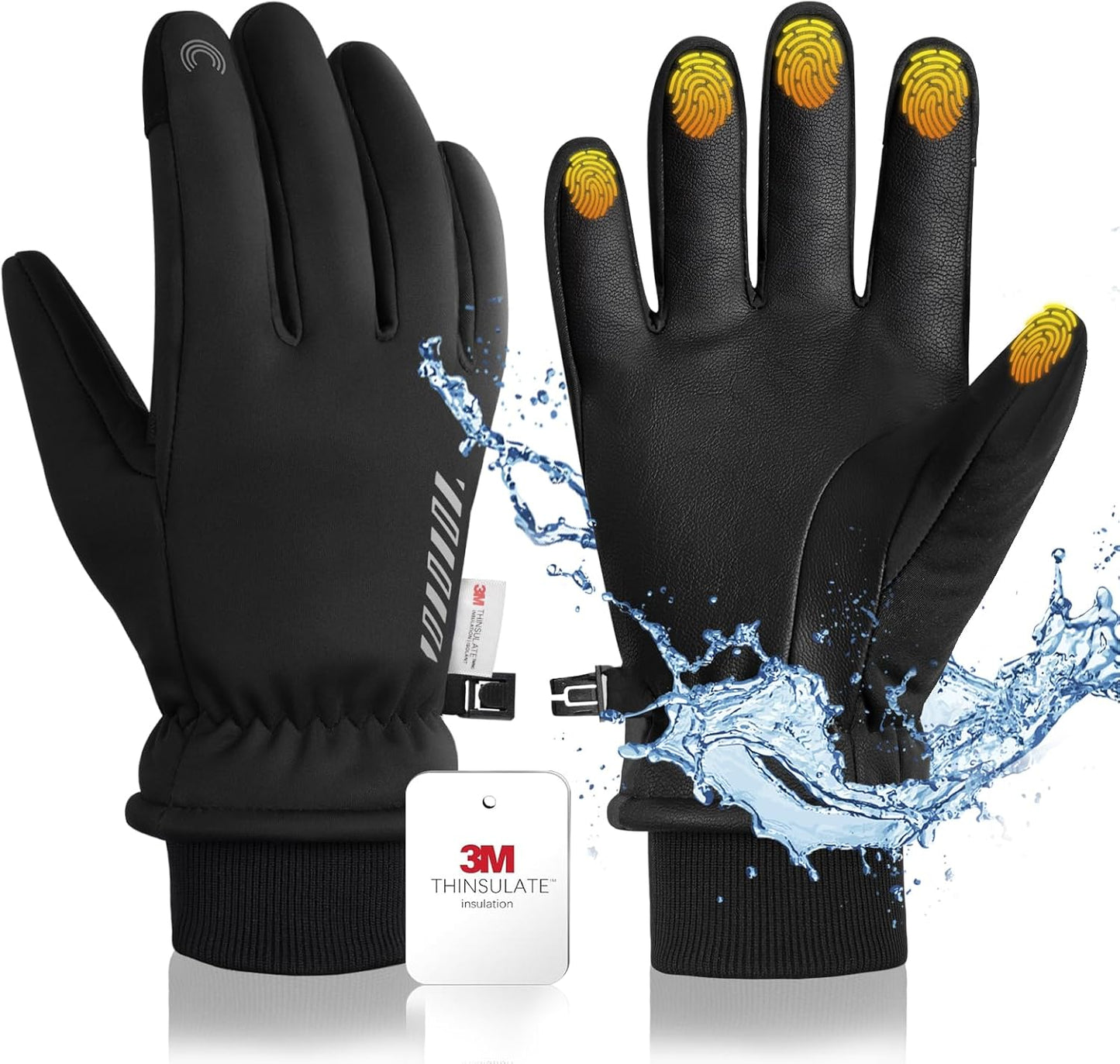 Waterproof Kids Snow Gloves - 3M Thinsulate - Anti-Slip - Youth Skiing