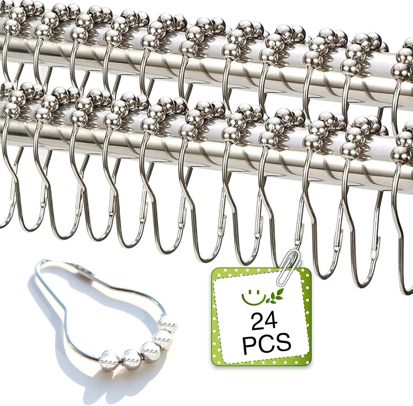 Zerobe Stainless Steel Shower Curtain Hooks - Durable & Stylish!
