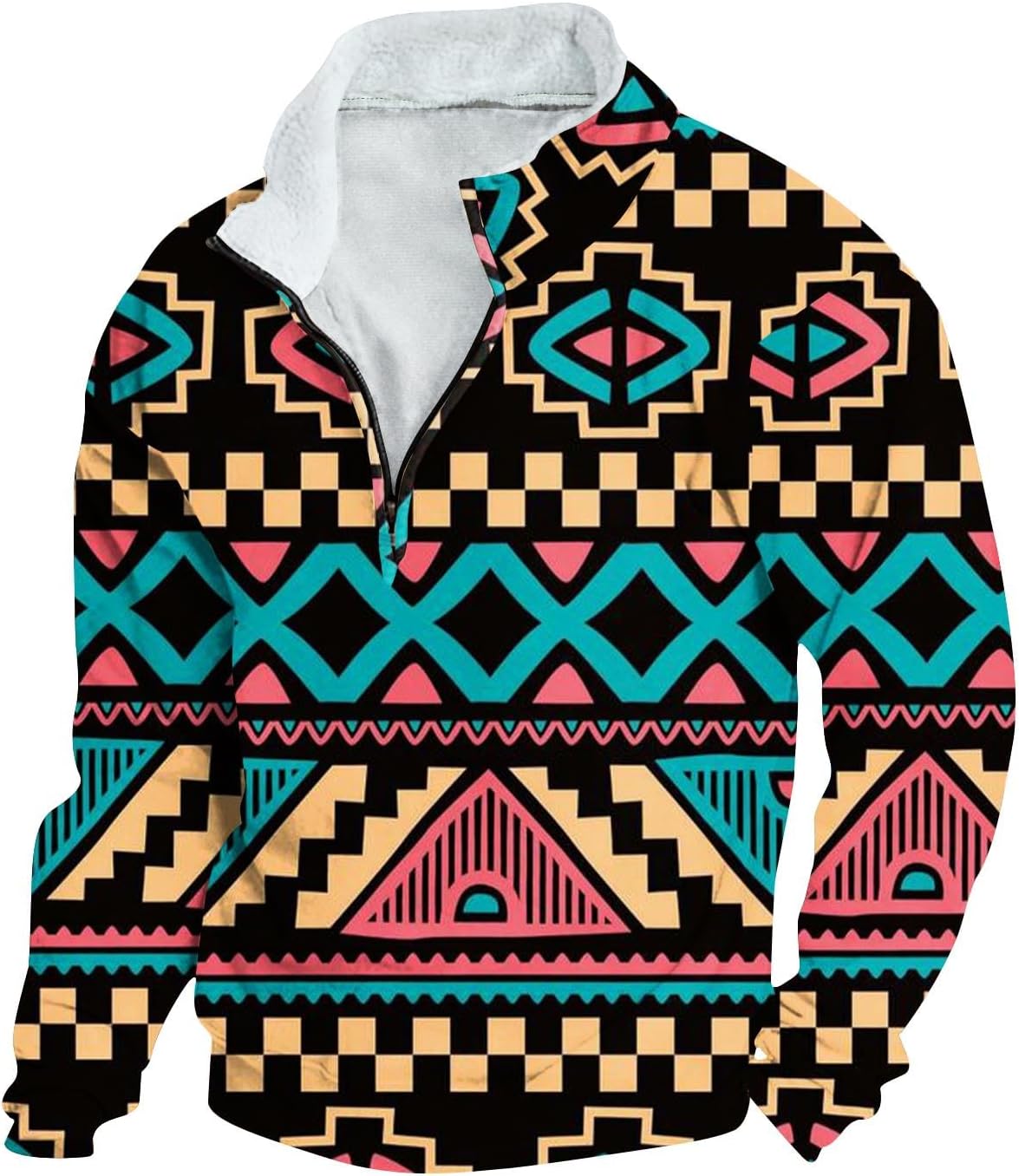 Lightweight Ethnic Print Sweatshirt for Men