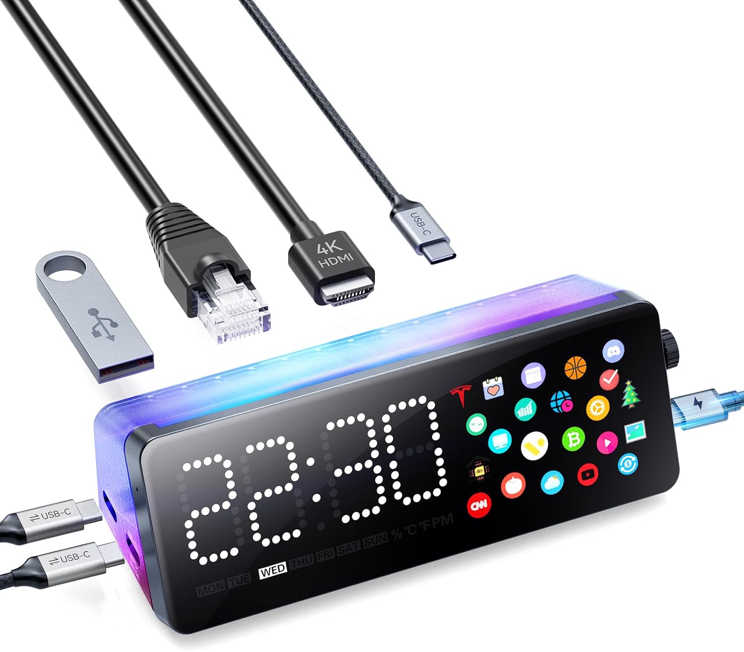 7-in-1 USB C Docking Station with HDMI and Built-in Apps