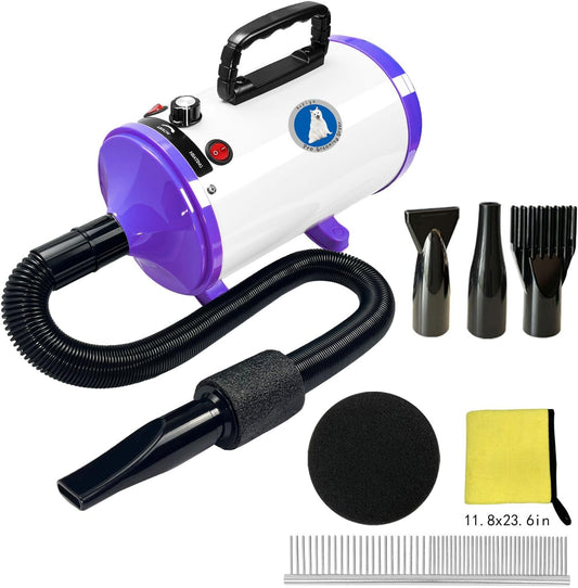 Quiet & Powerful Pet Grooming Dryer | Adjustable Speed | All-in-One Kit | Ideal for Home Use