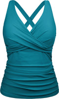 Underwire Tankini Top Twist V Neck - Supportive Tummy Control Firpearl