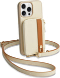 LAMEEKU iPhone 15 Pro Max Wallet Case with Crossbody Strap