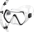 Snorkeling Gear for Adults Panoramic Dry Snorkel Set - Wide View