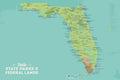 Florida State Parks & Federal Lands Map Poster for Adventure Seekers