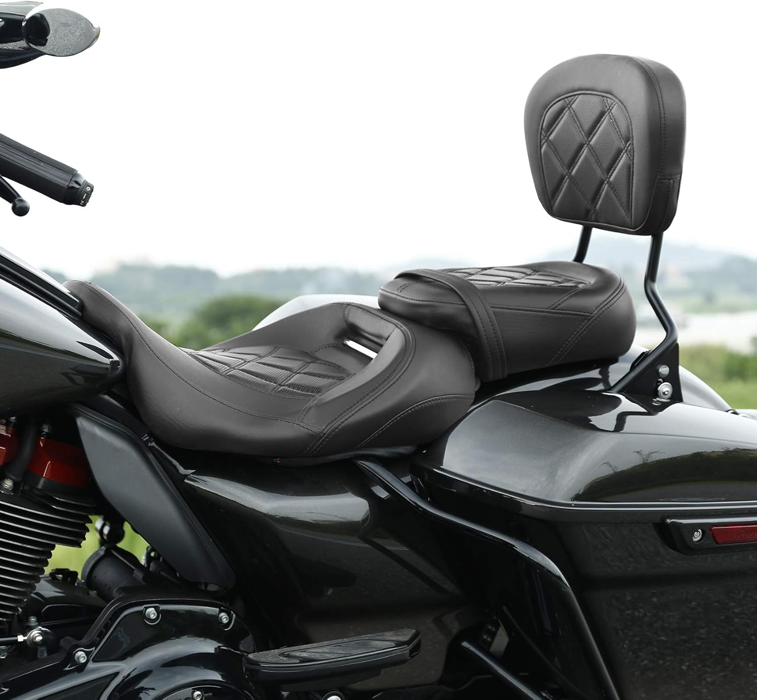 TCT-MOTORPARTS Low-Profile Driver Passenger Seat for Harley