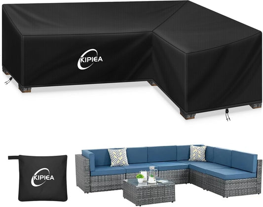 Kipiea Patio L-Shaped Sectional Sofa Cover for Ultimate Protection