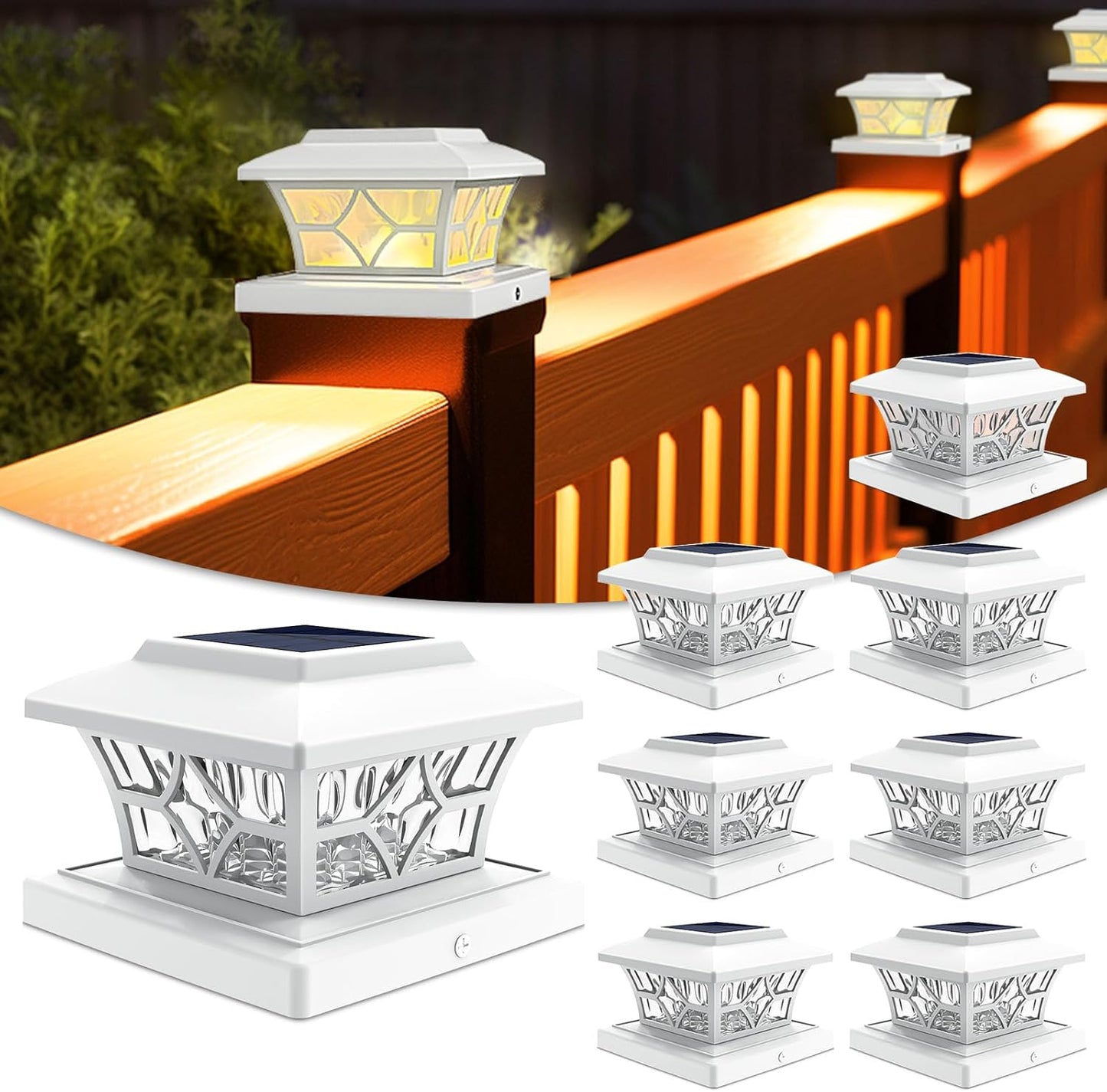 VOLISUN Solar Post Cap Lights for 4x4 Vinyl/Wood Fences