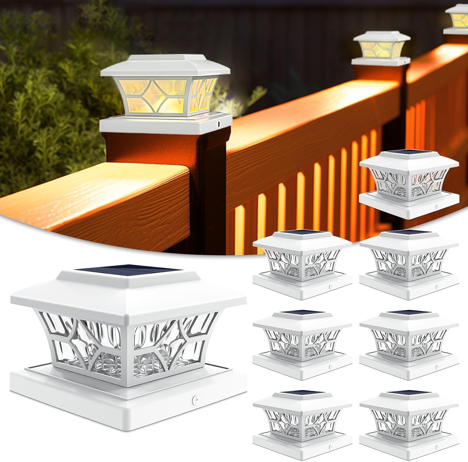 VOLISUN Solar Post Cap Lights for 4x4 Vinyl/Wood Fences