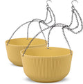Dexceder 11.2 in Self Watering Hanging Planters - 2 Pack Yellow