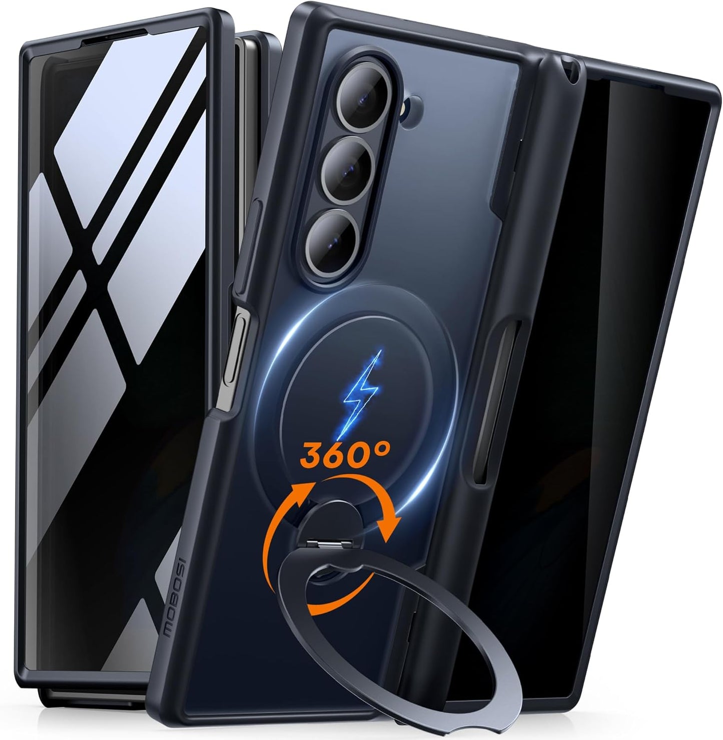 MOBOSI 360 Spin Magnetic Ring Stand Case for Galaxy Z Fold 6