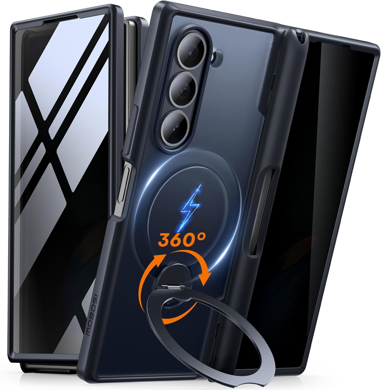 MOBOSI 360 Spin Magnetic Ring Stand Case for Galaxy Z Fold 6