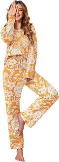 Ekouaer Women's Waffle Knit Pajama Set - Cozy, Breathable Lounge Set