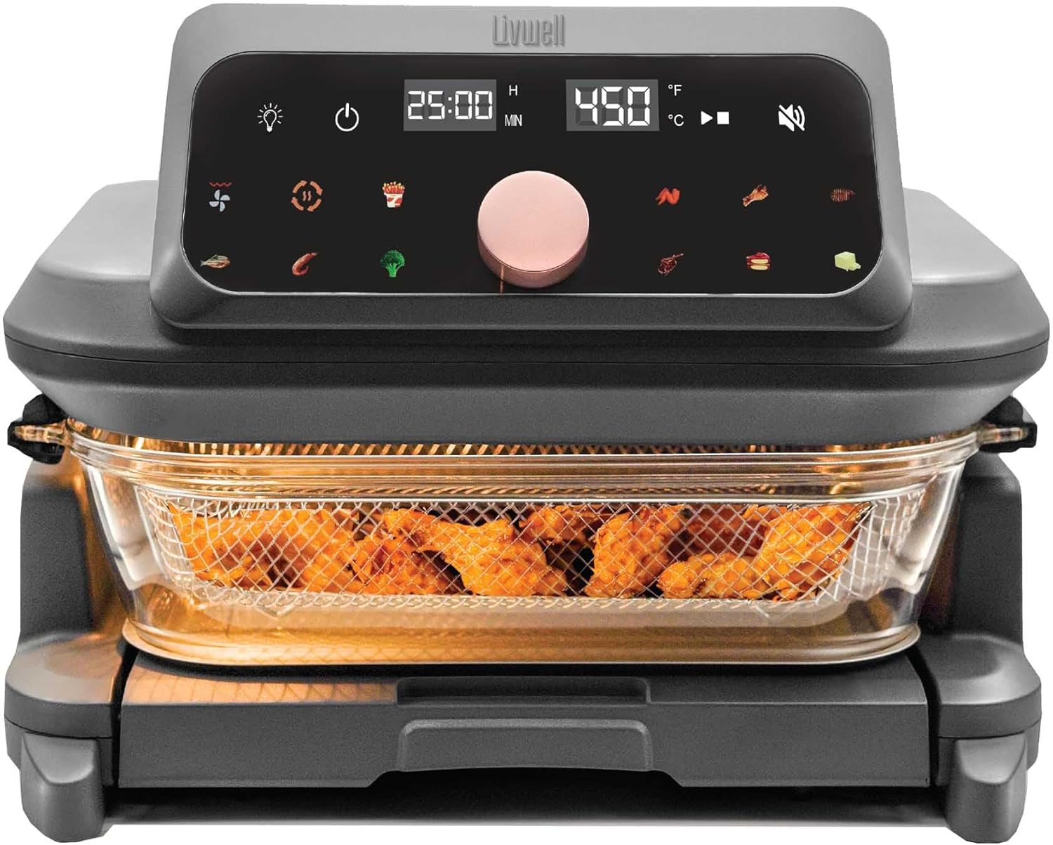 LIVWELL Glass Air Fryer - Family-Sized 12 Presets