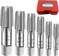 6-Piece NPT Pipe Tap Set 1/8ft-1ft - Durable Carbon Steel Tap Kit