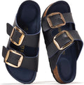 Genuine Leather Flat Sandals for Women - Comfortable Memory Foam 100%