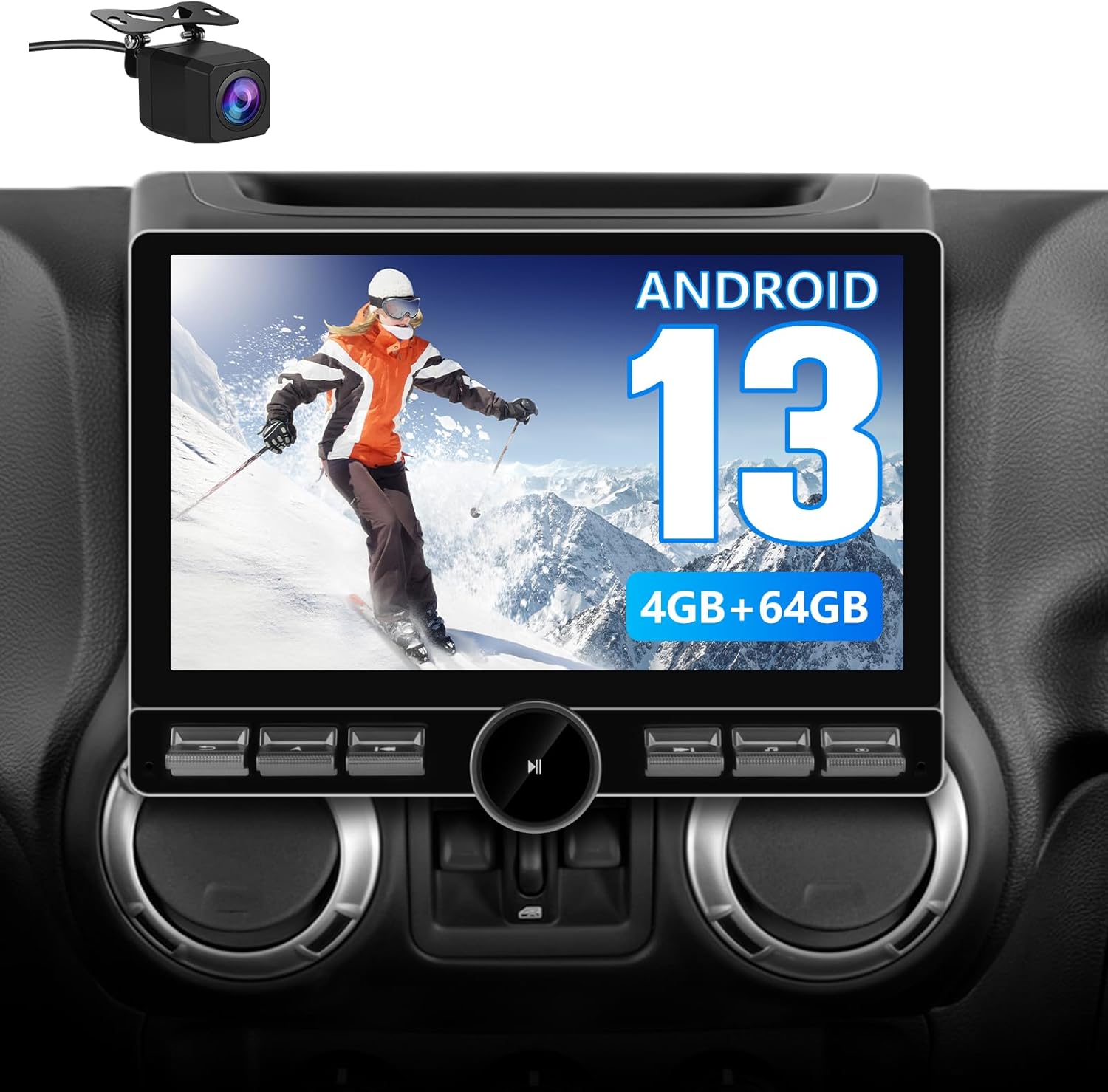 10.6in Car Stereo for Jeep Wrangler JK with Wireless CarPlay
