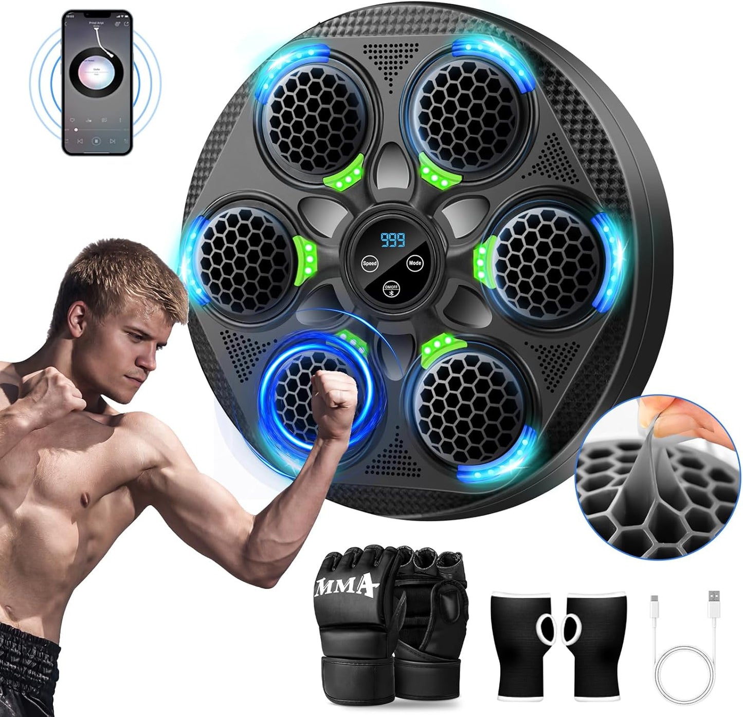 Smart Music Boxing Machine for Home Gym Workout with Gloves