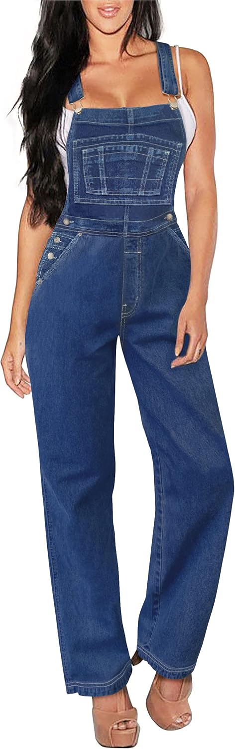 Super Comfy Stretch Denim Jumpsuit Pants Overalls for Women