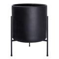 X-Large Black Cylinder Planter with Heavy Duty Stand - Modern Look