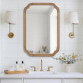 WallBeyond 20 in x 30 in Rounded Corner Arch Wall Mirror - Light