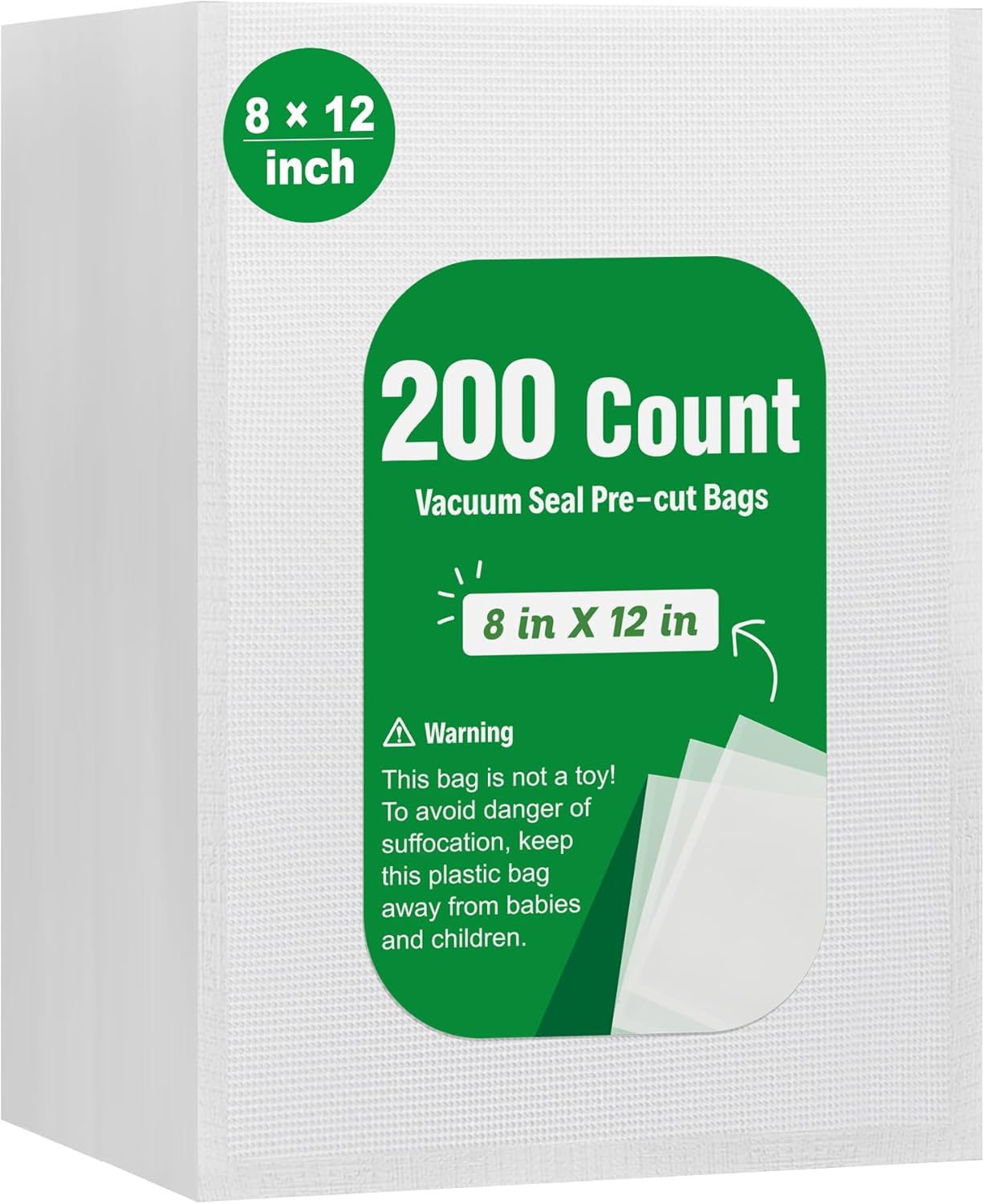Syntus 200 Ct Quart Vacuum Sealer Bags - Heavy Duty Storage & Sous Vide