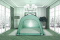 Cozy Privacy Tent for Warm Sleep - Bright Blue