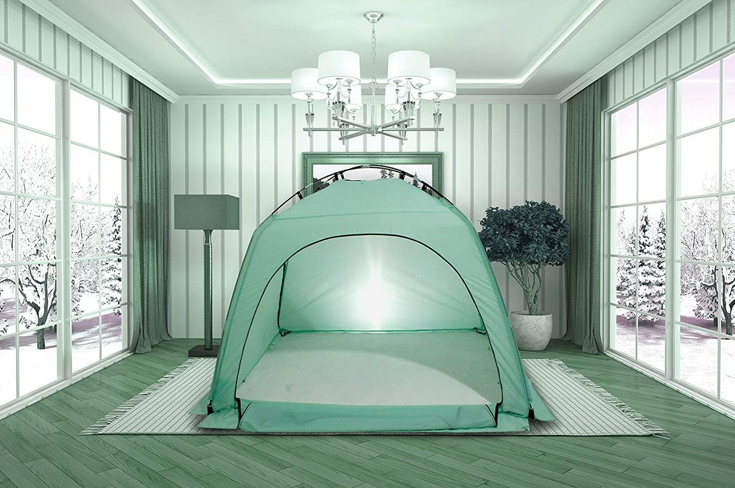 Cozy Privacy Tent for Warm Sleep - Bright Blue