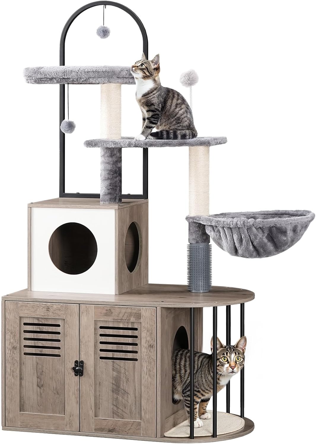 HOOBRO Cat Tree with Litter Box Enclosure for Indoor Cats