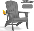 Folding Adirondack Chair - Extended Ergonomic Backrest with Cup Holder