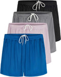 Womens Active Mesh Shorts 4 Pack - Plus Size Options S-3X
