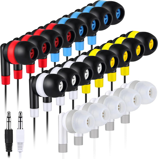 Bulk 100 Pack Wired Earbuds for Students - Individually Bagged