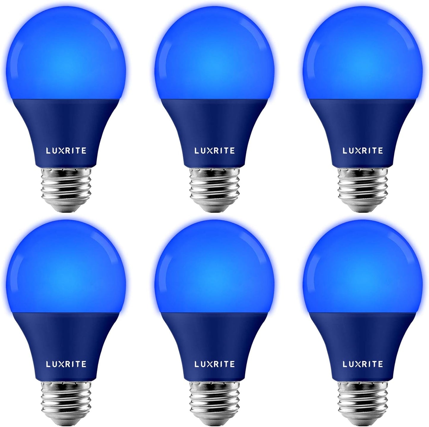 LUXRITE A19 LED Blue Light Bulb for Vibrant Home Lighting