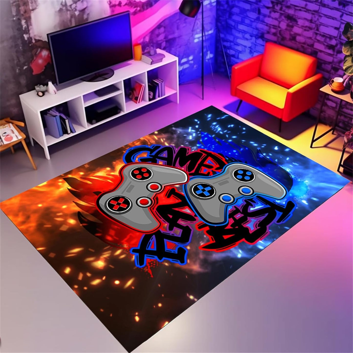 Non-Slip Gamer Rug - Level Up Your Room