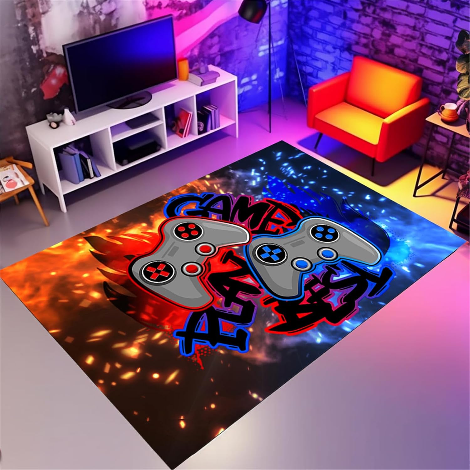 Non-Slip Gamer Rug - Level Up Your Room