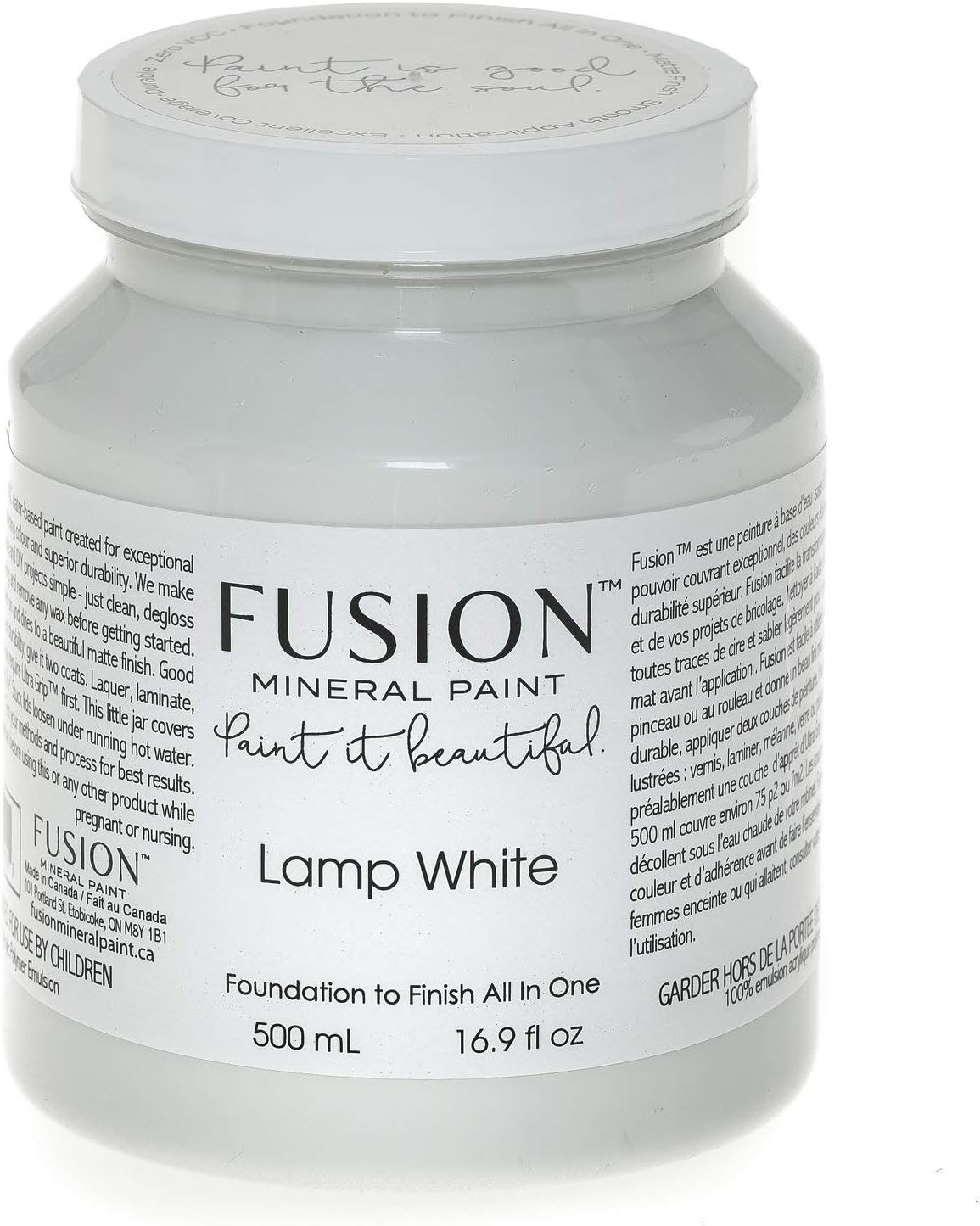 Fusion Mineral Paint Lamp White 500ml - Easy All In One Solution