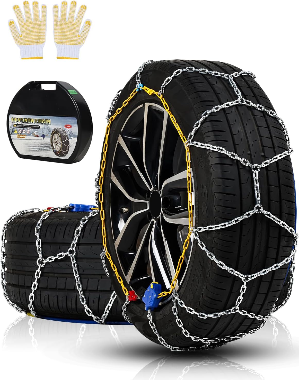 Auto Tightening Snow Chains for Cars and SUVs - Easy Install
