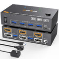 Dual Monitor KVM Switch for 2 Computers with 8K@60Hz Support