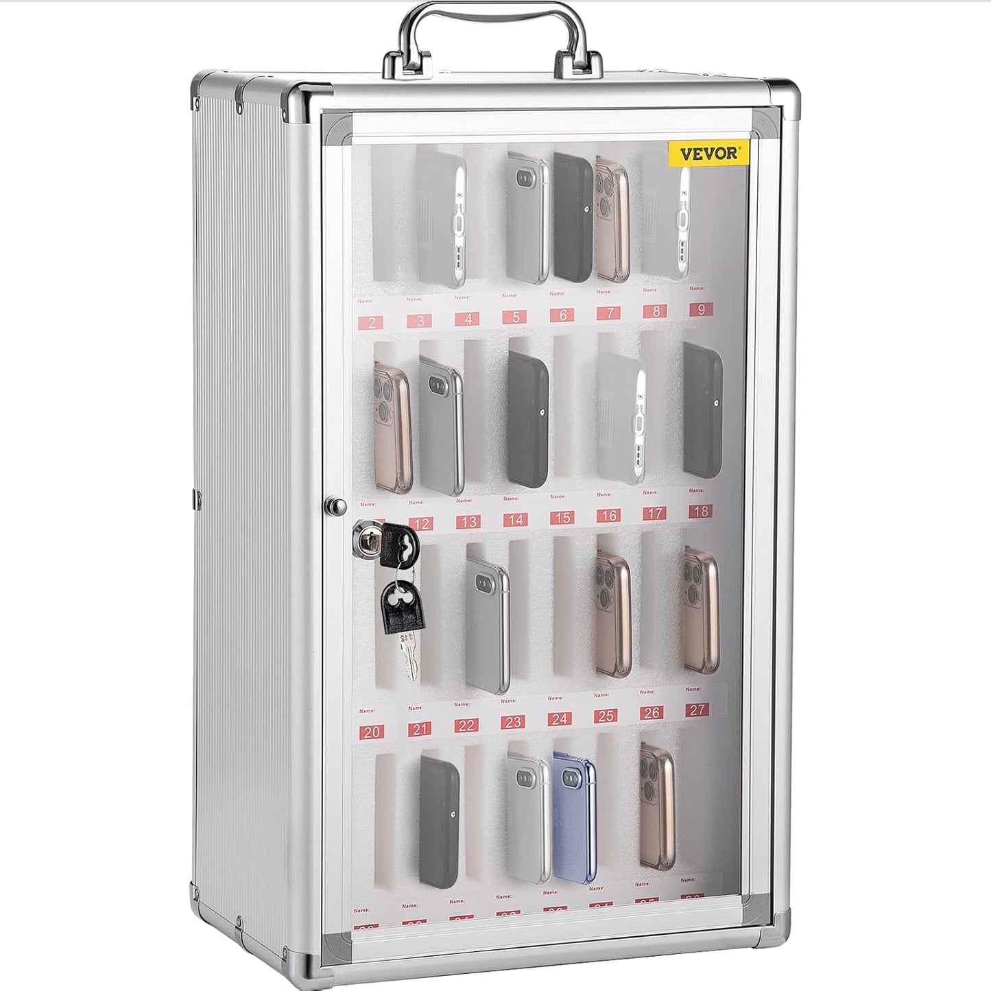 36-Slot Cell Phone Locker with Key Lock for Offices and Classrooms