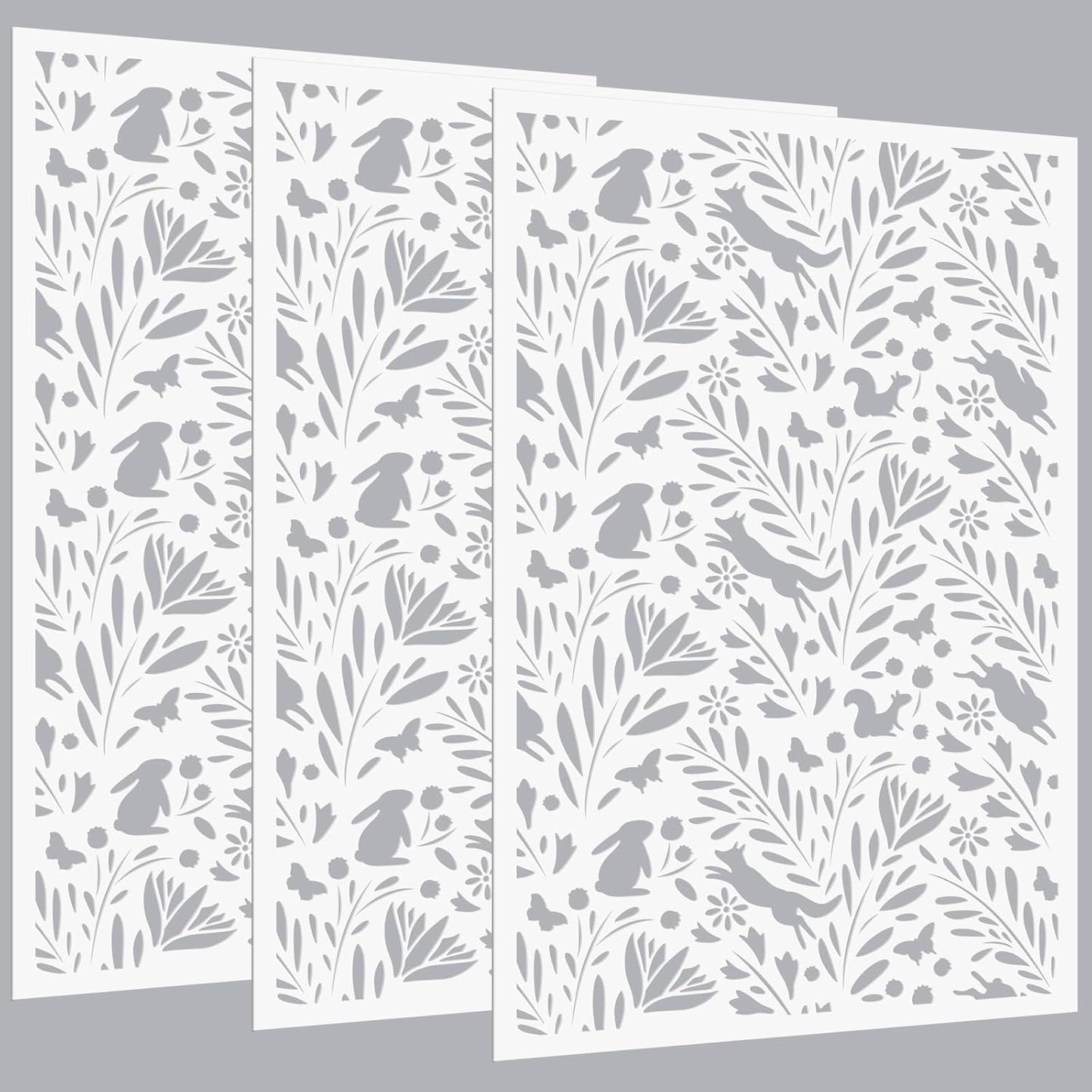 3 Pcs Large Wall Stencils for Painting Forest Pattern Decor