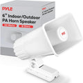 Pyle White Outdoor PA Horn Speaker - 50W Peak Power, Easy Mounting!