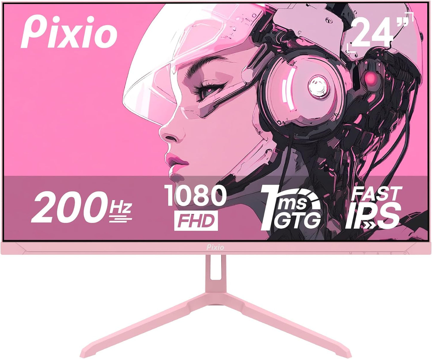 Pixio PX248 Wave Pink 24 inch Gaming Monitor with 200Hz Refresh Rate
