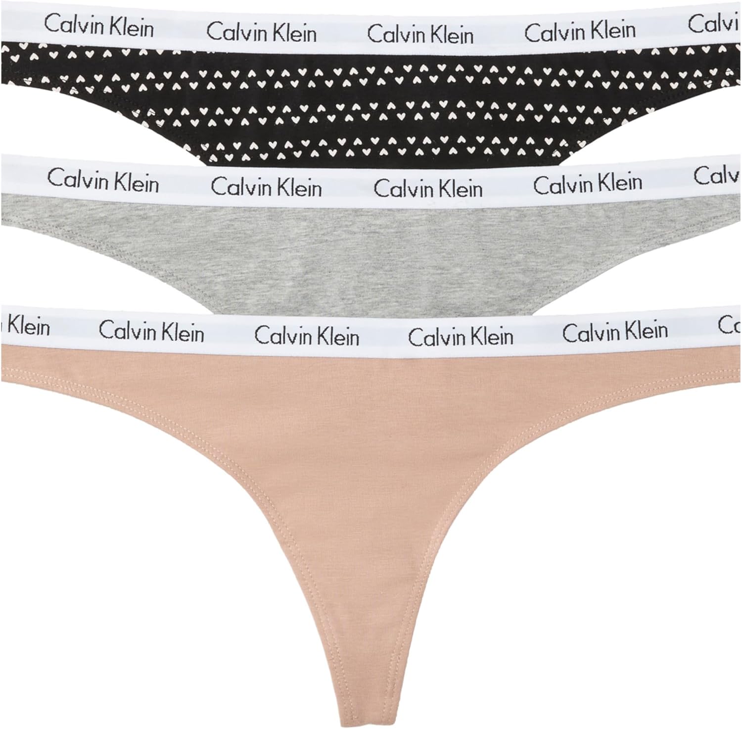 Calvin Klein Carousel Logo Cotton Stretch Thong Panties Multipack