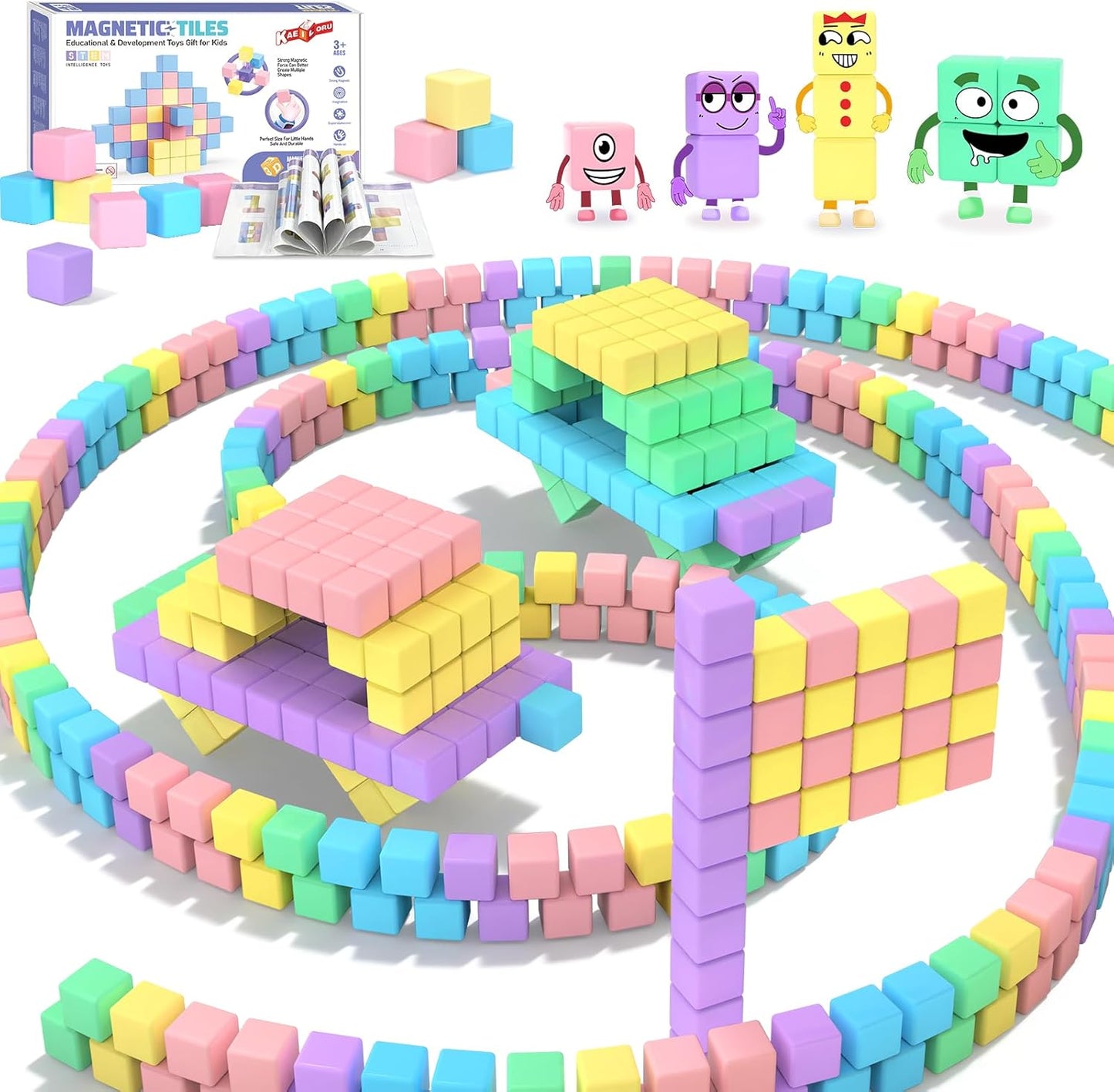 Pastel Magnetic Building Cubes - STEM Toy for Toddlers