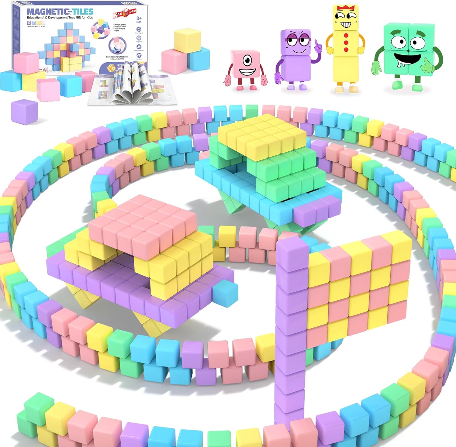Pastel Magnetic Building Cubes - STEM Toy for Toddlers
