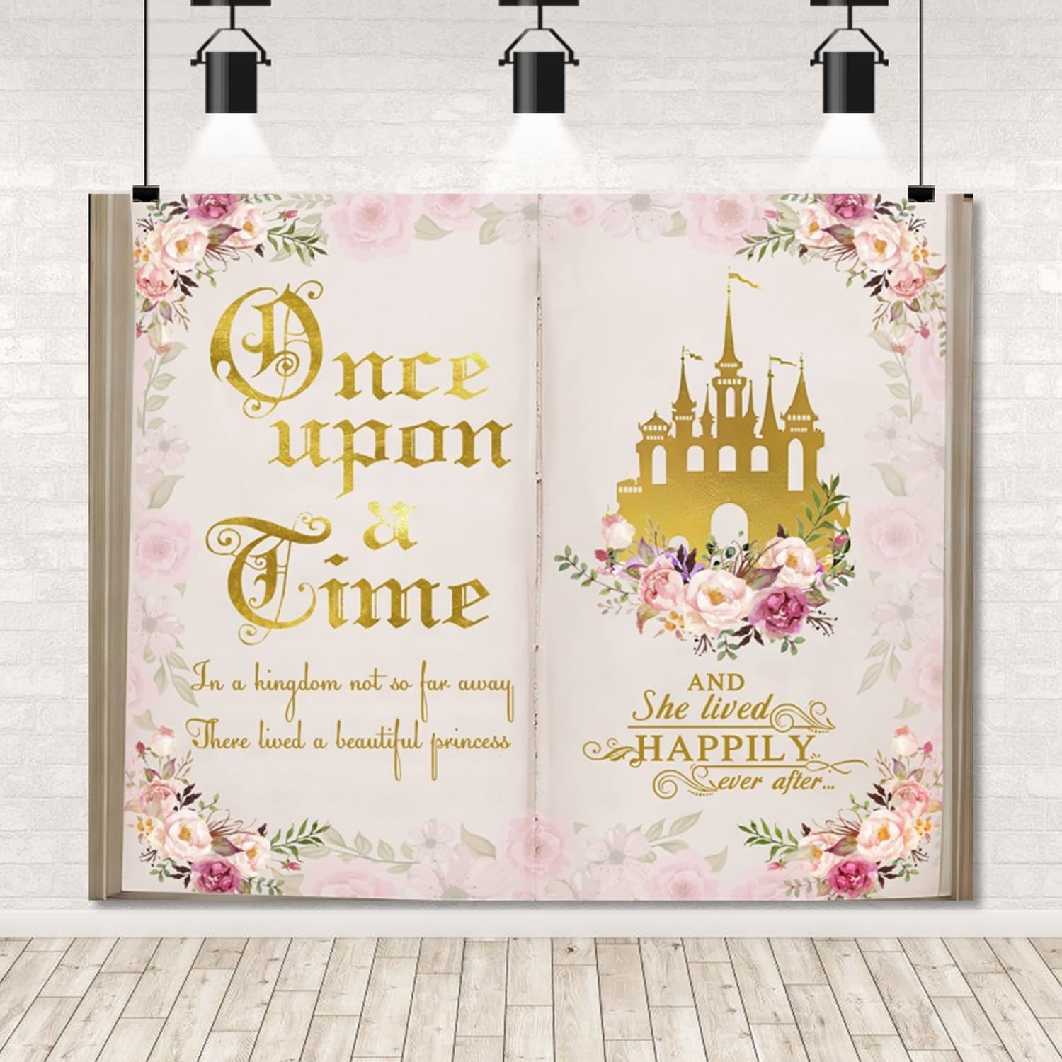 Princess Castle Backdrop 10x8ft for Birthday Party Decor
